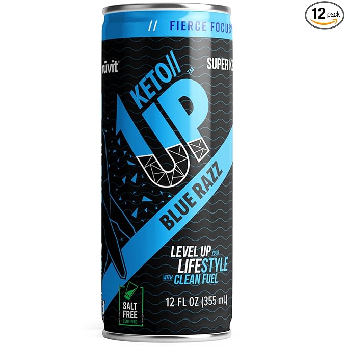 The Blue Razz Keto//Up® Drink – Ready-to-Drink Ketones for Focus for Men and Women - 12 pack