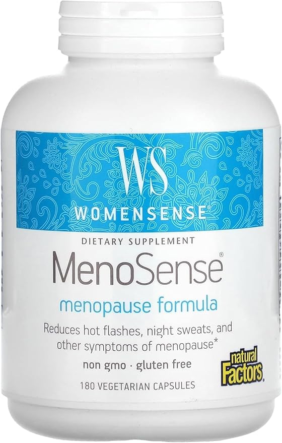 WomenSense MenoSense by Natural Factors, Natural Supplement to Help Improve Menopause Symptoms, Vegan, Non-GMO, 180 Capsules