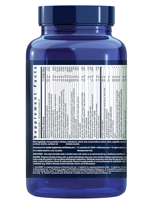 Life Extension Mix Tablets, high-Potency, Advanced Vitamin, Mineral, Fruit & Vegetable Formula, Vitamin C, B, D, E, Magnesium, for Whole-Body Health, Healthy Aging, Gluten-Free, 240 Tablets