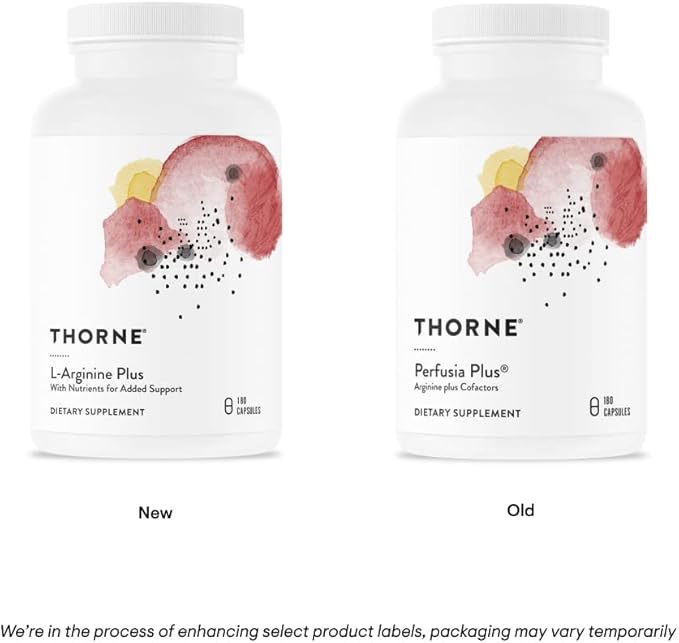 THORNE L-Arginine Plus (Formerly Perfusia Plus) - Sustained-Release L-Arginine Plus Cofactors to Support Heart Function, Nitric Oxide Production, and Optimal Blood Flow - 180 Capsules