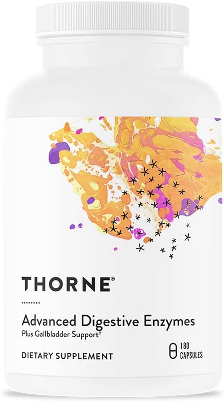 THORNE Advanced Digestive Enzymes (Formerly Bio-Gest) - Blend of Digestive Enzymes to Aid Digestion - Gut Health Support with Pepsin, Ox Bile, Pancreatin - 180 Capsules - 90 Servings