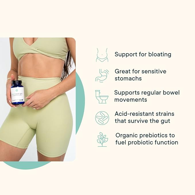 Ora Organic Probiotics with Prebiotics for Digestive Health 16 Billion CFU - Trust Your Gut - Strains - Acidophilus Lactobacillus Breve Bifidum Lactis