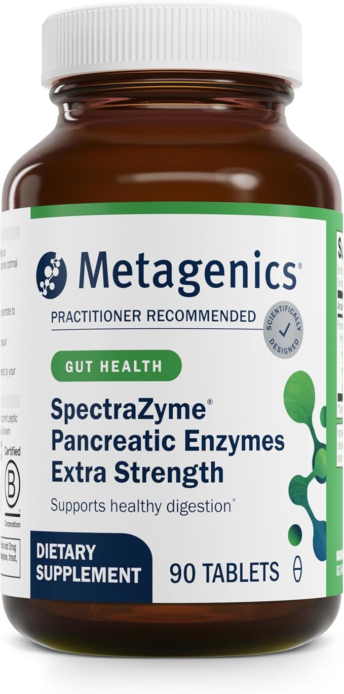Metagenics SpectraZyme Pancreatic Enzymes Extra Strength - Bioactive Pancreatic Enzymes for Digestive Support* - 90 Servings