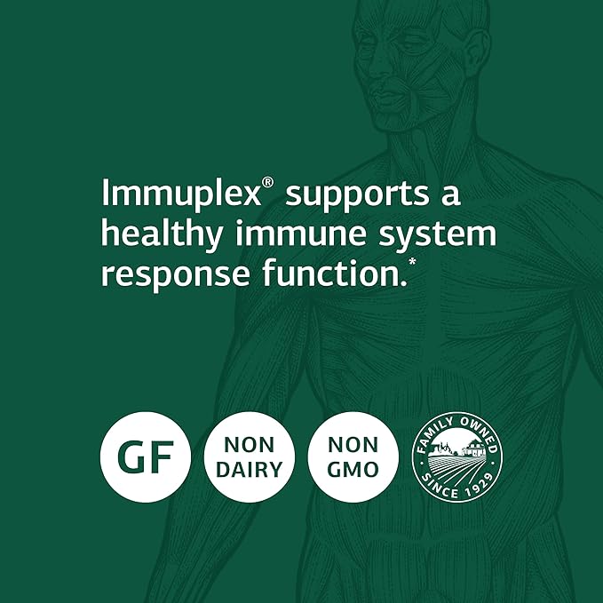 Standard Process Immuplex - Daily Immune Support Supplement with Folate, Iron, Vitamin C & Vitamin A - Mineral Supplement with Antioxidant Ingredients - 150 Capsules