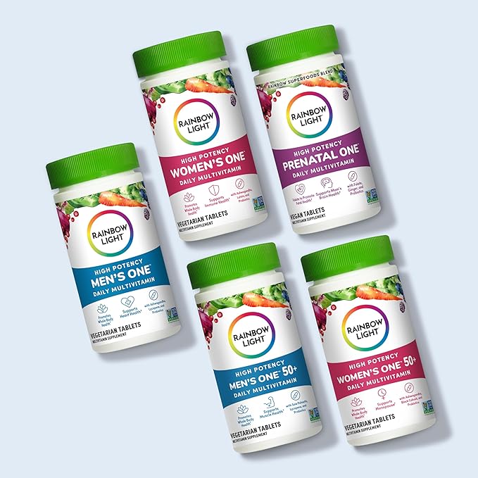 Rainbow Light Prenatal One High Potency Daily Multivitamin with Folate, Ginger and Probiotics; Supports Mom and Baby from Conception to Nursing; Vegan, 150 Tablets,* Pack May Vary