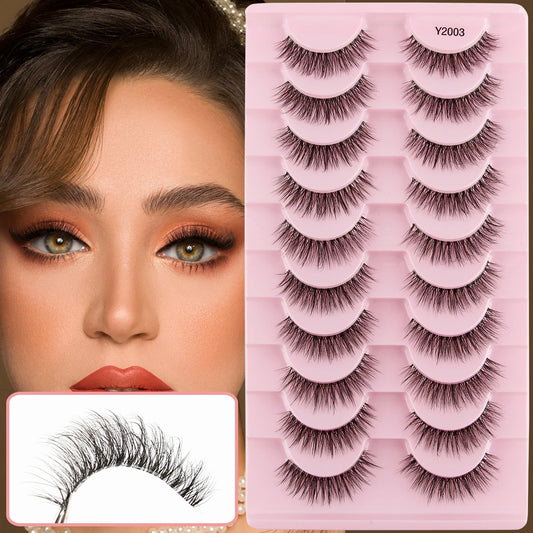YSDO Natural Long False Eyelashes – Reusable, Fluffy &amp; Comfortable