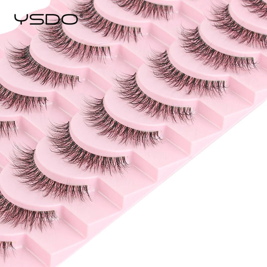 YSDO Natural Long False Eyelashes – Reusable, Fluffy &amp; Comfortable